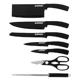 thumbnail of Set de couteaux avec support 8 pièces noir Herzberg HGMSN8BLK