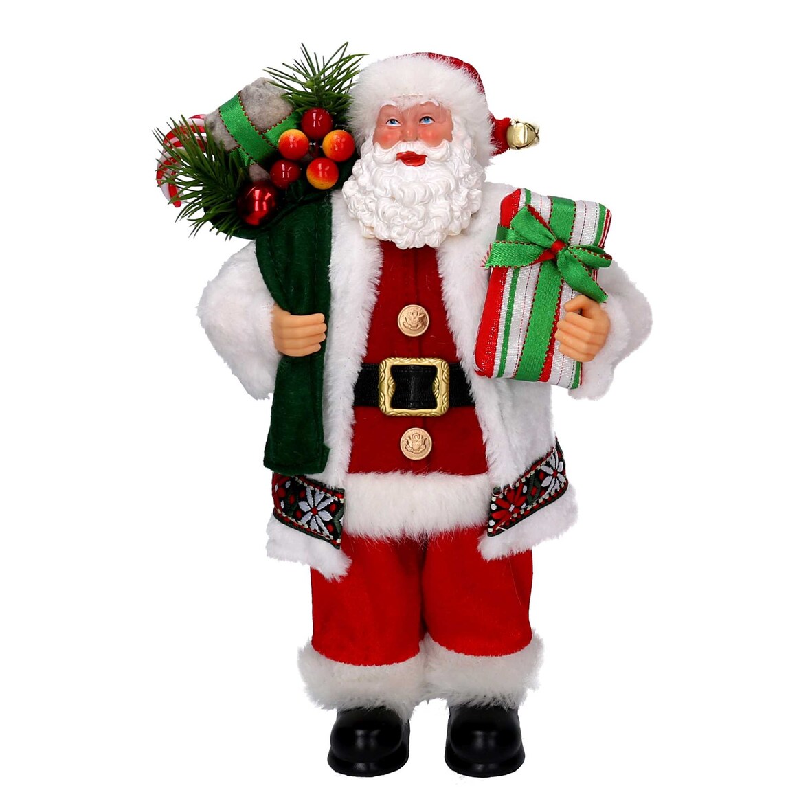 Vacchetti Babbo natale in tessuto bianco e rosso conregali cmh30