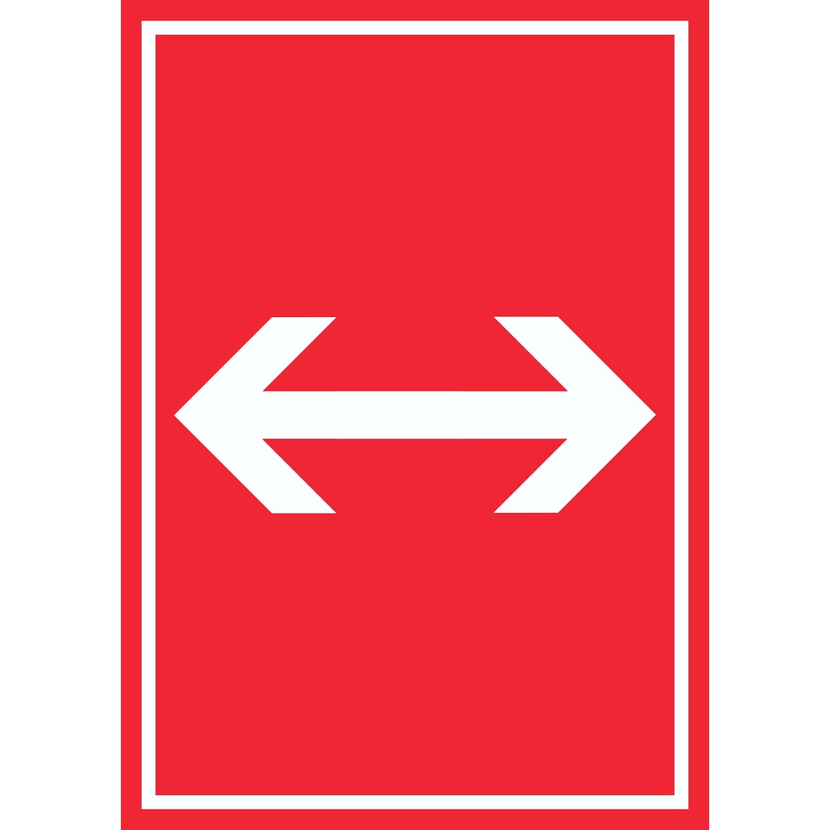 Richtungspfeil rechts links Schild hochkant weiss rot Pfeil A5 Rückseite selbstklebend