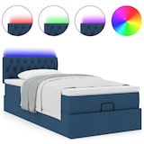thumbnail of vidaXL Ottoman-Bett mit Matratze & LEDs Blau 90x200 cm Stoff