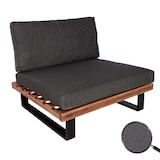 thumbnail of Sillón HWC-H54, sillón de jardín, madera de acacia hilada con certificado MVG aluminio ~ marrón, tapizado gris oscuro