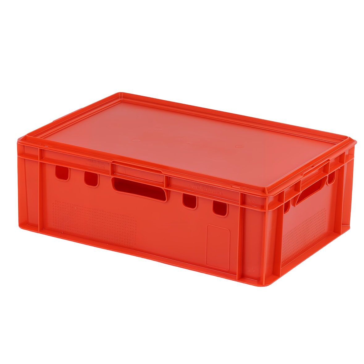 E2 Kiste (600 x 400 x 200mm) mit rotem Deckel Fleischkiste Lagerkiste Metzgerkiste in rot