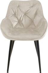 thumbnail of DELUKE® Esszimmerstuhl VIVI - Creme Samt, Metall 83x58x62cm Strapazierfähiger & pflegeleichter Bezug Esszimmerstühle Stuhl Esszimmer Küchenstühle