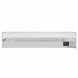 thumbnail of Mesa refrigerada para pizza, 3 puertas, acero inoxidable, mármol gris, 580 L, interior EN 60 x 40 cm, vitrina de ingredientes GN 1/4, Vaiotec 11259