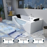 thumbnail of Whirlpool Pool Badewanne Eckwanne Wanne W81H-A-SC 90x180cm aktive Schlauch-Reinigung