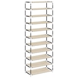 thumbnail of vidaXL Schuhschrank Creme 60x30x166 cm Stoff
