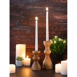 thumbnail of Kerzenständer 2er Set Stabkerzen Kerzenhalter H20/13x6cm rund Kerzenleuchter Mangoholz