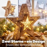 thumbnail of Zwei LED Holzsterne 16 LED Weihnachtsstern Deko