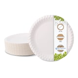 thumbnail of BIOZOYG 100 Stück Einwegteller 23cm Pappteller rund, weiß, Partygeschirr, Einweggeschirr, Wegwerfteller, kompostierbar, biologisch abbaubar