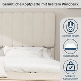 thumbnail of Moderner Minimalistischer Polsterbettrahmen 160x200 cm in Beige – Funktionales Schlafzimmermöbel ohne Stauraum