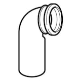 thumbnail of Geberit Anschlussbogen PE DN 90/90 90° PE-HD für Wand-WC