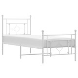 thumbnail of vidaXL Bedframe met hoofd- en voeteneinde metaal wit 80x200 cm