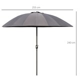 thumbnail of Outsunny Ombrellone da Giardino Inclinabile e con Manovella Ф255cm