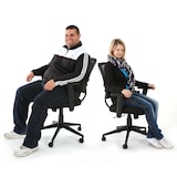 thumbnail of Profi-Bürostuhl Seattle, Chefsessel Drehstuhl, 150kg belastbar, Kunstleder ~ schwarz ohne Armlehnen