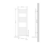 thumbnail of Elektrischer Badheizkörper mit Heizstab 900W 400x1200 mm Anthrazit gerade mit Seitenanschluss LuxeBath
