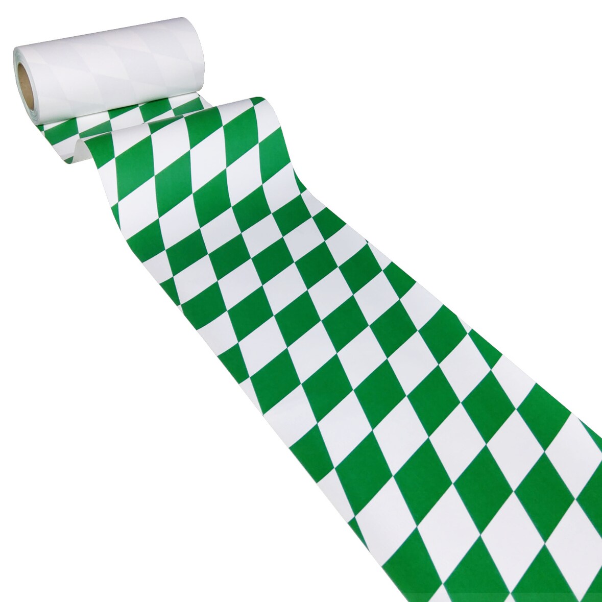 JUNOPAX Papiertischläufer Raute grün-weiß 50m x 0,20m, nass- und wischfest