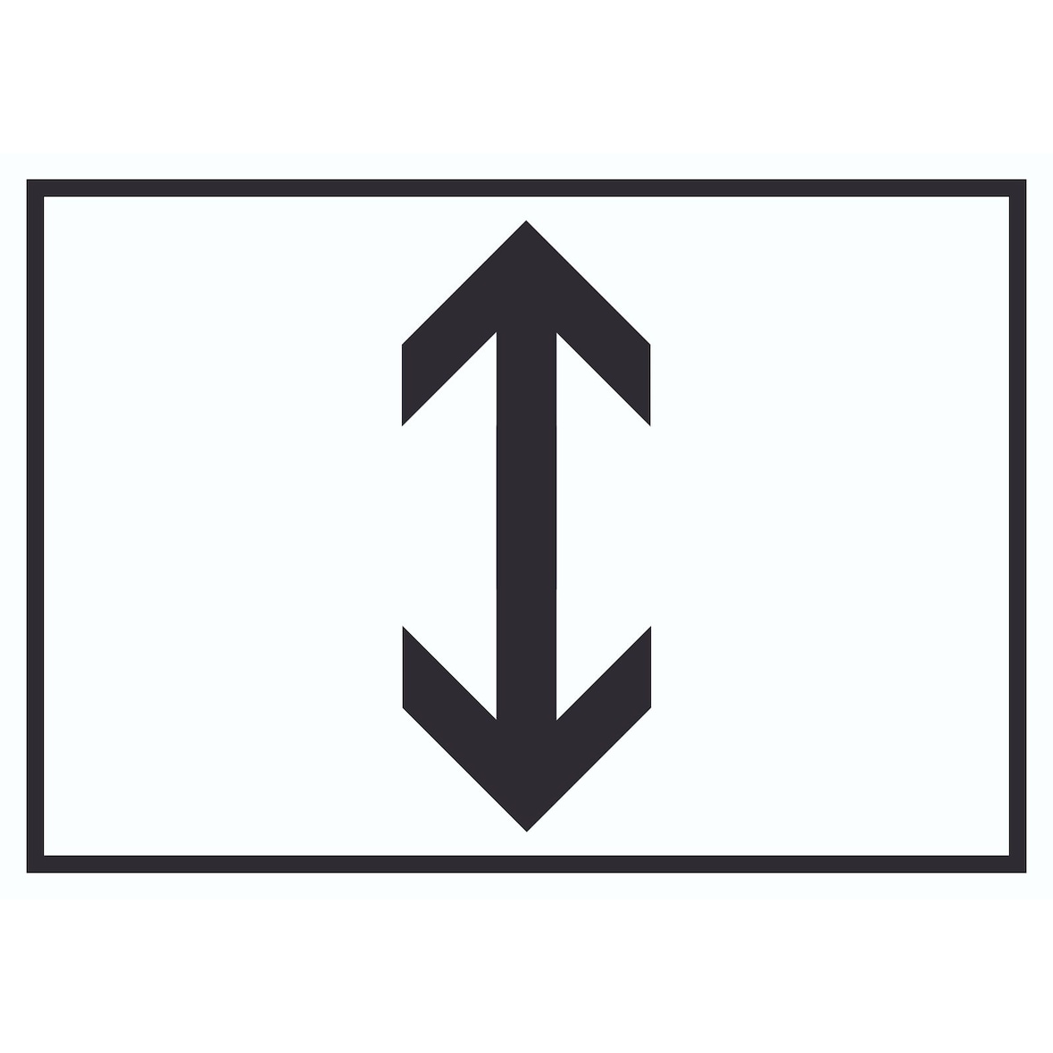 Richtungspfeil hoch runter Schild waagerecht schwarz weiss Pfeil A4 (210x297mm)