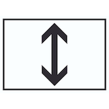 thumbnail of Richtungspfeil hoch runter Schild waagerecht schwarz weiss Pfeil A4 (210x297mm)