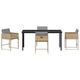 thumbnail of vidaXL 5-teiliges Gartentisch-Set mit Kissen in Beige aus Poly-Rattan