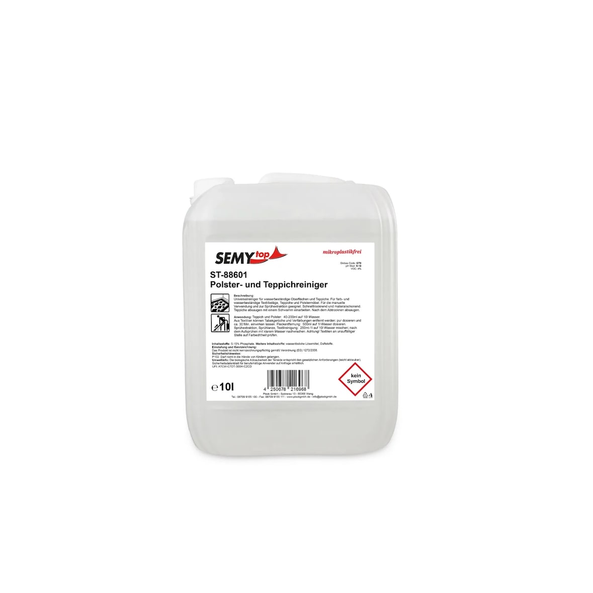 SemyTop Polster- und Teppichreiniger - 10L - materialschonend + schnelltrocknend