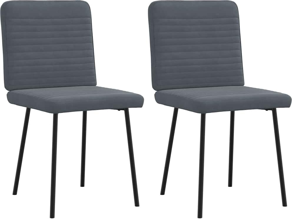 vidaXL Esszimmerstühle 2 Stk. Dunkelgrau Samt