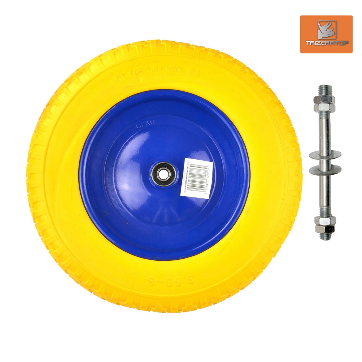 Schlauchloses Schubkarrenrad Polyurethan mit Achse pannensicher 3.50-8