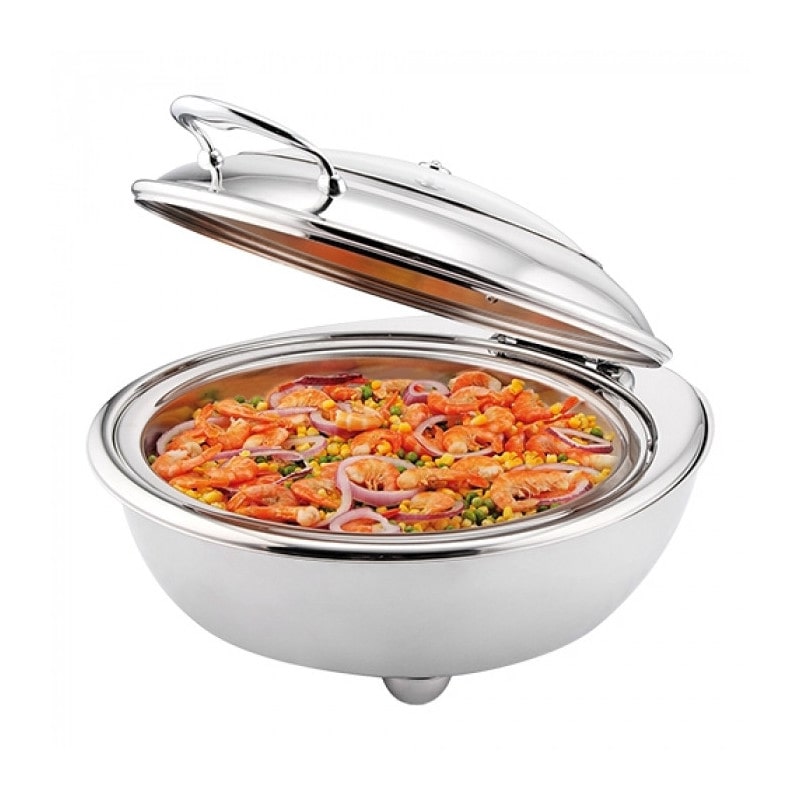 Chafing dish elektrisch RVS rond 6,8L | Incl. elektr. verhittingselement | 360W | 510x450x250(h)mm