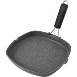 thumbnail of H&H Bistecchiera Stone Induction Quadrata Manico In Silicone Alluminio, Grigio, Cm 28