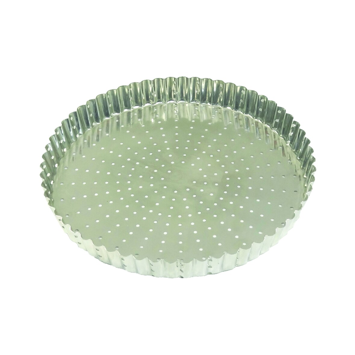 Gobel - Tortenform, geriffelt, perforiert - Weißblech - fester Boden - Ø 26 cm H 2,8 cm - 126335