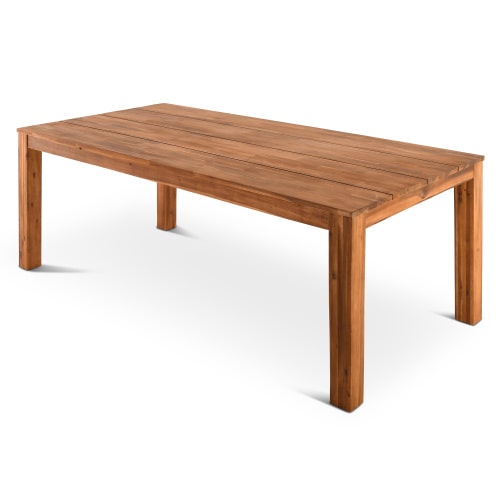 Garten-Esstisch Holz 200 x 100 cm, Akazie Massivholz, Gartentisch für bis zu 6 Personen, glattgeschliffen, geölt, stabile Konstruktion | Raburg Mira