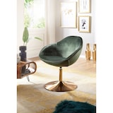 thumbnail of Loungesessel: Bequem, Drehfunktion, Trompetenfuß, 360° drehbar, Samtbezug, Polyester. Grün, 70x70x79 cm | Kadima Design