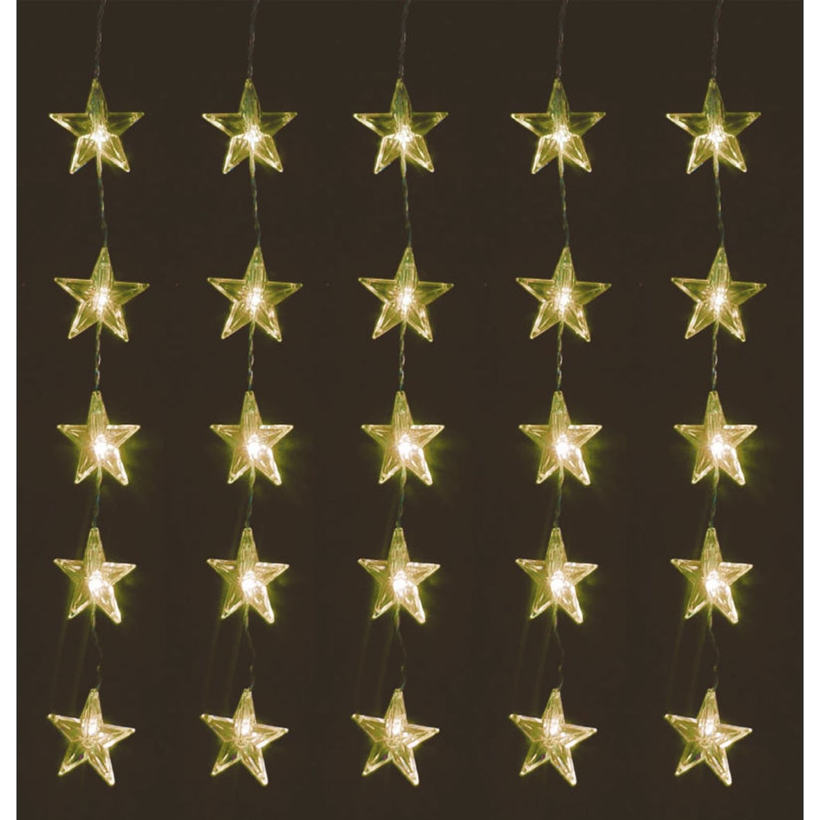 80er LED-Sternenvorhang warmweiß Lichtervorhang Lichterkette für Innen und Außen Warmweiß Stern