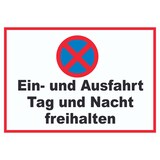 thumbnail of Parken verboten Ein- und Ausfahrt Tag und Nacht freihalten Schild A1 Rückseite selbstklebend