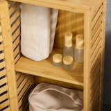 thumbnail of kleankin mueble auxiliar de baño de bambú armario de baño con estantes ajustables mueble de almacenaje para salón cocina antivuelco 30x19,9x70 cm