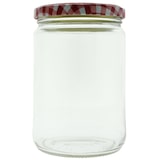 thumbnail of Confituurpot Jampot Inmaakpot met geruite schroefdeksel van 540 ml – 8.5 x 8.5 x 11.5 cm - 18 stuks