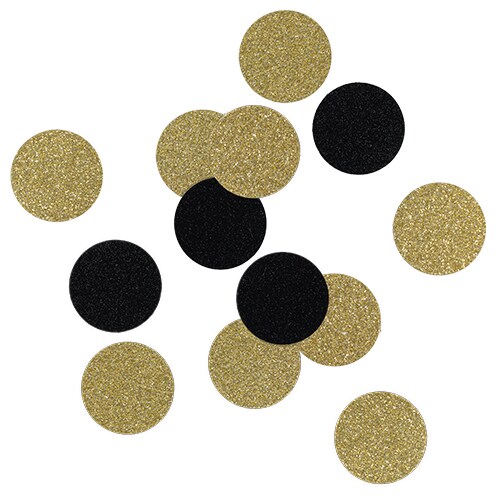 Confettis en papier Ø 2,5 cm noir et or (0 unités) MESA BELLA