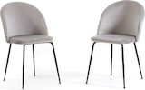 thumbnail of Set aus 2 Innenstühlen aus Samt, gepolstert, mit Metallbeinen, elegantes Design für Esszimmer, Bar und Restaurant – Sara – Hellgrau/Dunkelgrau