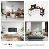 thumbnail of tectake Scrivania Hamilton 138 x 138 x 75,5 cm - Legno industriale scuro, rustico - 404231