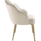 thumbnail of tectake Sillón de cóctel HELLEN, acolchado con tapizado de terciopelo  Crema/Oro