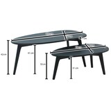 thumbnail of Retro Couchtische aus Mango Massivholz, 2er Set für stilvollen Wohnbereich. Schwarz, 100x50x42 cm | Kadima Design