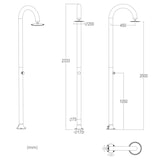 thumbnail of Sined Luna Timer Grigia Dusche Aluminium Doppel Timer Wasseranschluss Runde Duschkopf Grau