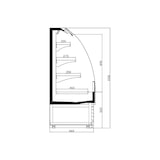 thumbnail of Kühlvitrine DIKDIK mit Umluftkühlung | 3x LED & Nachtabdeckung | 440 Liter, HxBxT 150x150x66cm | -2/+8°C | Schwarz