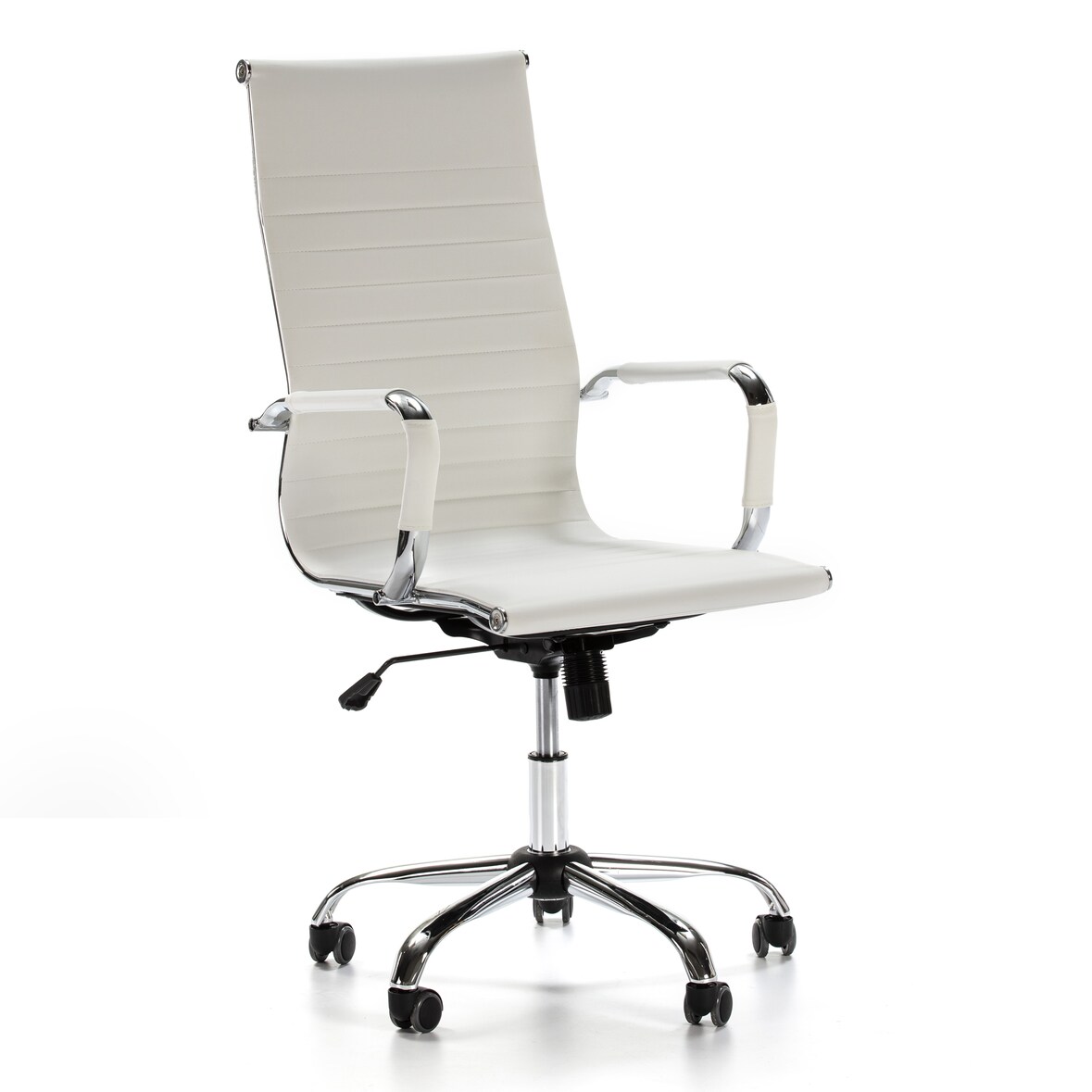 Fauteuil de Bureau Londres inclinable Blanc, Cuir synthétique