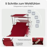 thumbnail of CASARIA® 2er Set Alu Sonnenliege mit Dach Klappbar Wetterfest Gartenliege Rot