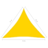 thumbnail of Vela parasole triangolare in tessuto oxford 6x6x6 mt gialla Modello Jardin Psi Plus