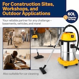 thumbnail of 2mGoods 1500W industriestaubsauger 60L Gelb, beutellos mit waschbarem Baumwollfilter gegen Feinstaub