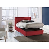 thumbnail of Dmora Doppelbett Dbegi, Bettkasten mit Stoffbezug, 100 % Made in Italy, Öffnung vorne, geeignet für Matratzen 120 x 200 cm, Rot
