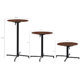 thumbnail of METRO PROFESSIONAL Bistrotisch 3in1 klappbar Aveiro, Stahl, Holz-Effekt-Druck, Ø 60 cm, höhenverstellbar (42/74/110 cm), dunkelbraun/schwarz