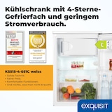 thumbnail of Exquisit Kühlschrank mit Gefrierfach, 107 Liter Nutzinhalt, 4-Sterne-Gefrierfach, Kühlschrank, 55 cm Breite, Kühlschrank klein, KS516-4-051C weiss