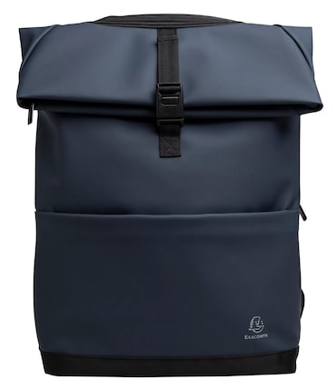 Exacompta - Réf. 17536E - Sac à dos ordinateur Exactive Young ardoise - en PU ultra-doux et imperméable - grande poche aimantée et compartiment PC